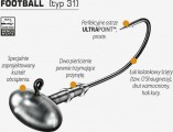 FOOTBALL (typ 31) - specjalizacja  Ta seria główek Dragon V-Point jest przeznaczona głównie do łowienia w opadzie. Taka główka stabilizuje przynętę zarówno podczas opadania jak i po dotknięciu dna. Kształt obciążenia, przypominający  nieco piłkę do rugby czy futbolu amerykańskiego, powoduje, że kiedy przynęta znajdzie się na dnie, nie może przewrócić się na bok, a dzięki temu ostrze haka zawsze jest w górze. Ma to olbrzymie znaczenie dla skuteczności zacinania brań drapieżników, które mają zwyczaj atakować przynętę tuż po osiągnięciu przez nią dna.