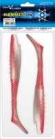 HAMMER PRO 9” (22,5 cm) Łowienie na duże gumy staje się coraz bardziej popularne, stąd też oferta Dragona rozszerza się o kolejne modele przekraczające długością 20 centymetrów. Charakterystyczna dla Hammera jest bardzo szeroka praca ogona w poziomie jak i skręty samej płetwy wokół osi. Masa kolebiącego się na boki ogona wywołuje reakcję środkowej części przynęty – dzięki kilku nacięciom w tylnej części korpusu efektem jest migotanie bokami.