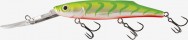 Wobler Salmo FREEDIVER Pływający, głębokonurkujący crankbait o unikalnych właściwościach. Nowoczesna przynęta zaprojektowana do ekstremalnego trollingu osiągająca głębokości (9 m) niedostępne do tej pory dla woblerów o podobnych parametrach. Dodatkowymi atrybutami FREEDIVER-a są: wbudowana grzechotka oparta na dwóch komorach generujący dźwięki o różnej wysokości, system rzutowy i doskonałe kotwice Mustad KVD Triple Grip. Zastosowanie najwyższej jakości komponentów oraz technik produkcji pozwoliło uzyskać parametry nieosiągalne dla innych. Wytrzymałość na rozerwanie około 30 kg. Laboratoryjne testy udowodniły że konkurencja może tylko pomarzyć o takich właściwościach.