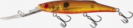Wobler Salmo FREEDIVER Pływający, głębokonurkujący crankbait o unikalnych właściwościach. Nowoczesna przynęta zaprojektowana do ekstremalnego trollingu osiągająca głębokości (9 m) niedostępne do tej pory dla woblerów o podobnych parametrach. Dodatkowymi atrybutami FREEDIVER-a są: wbudowana grzechotka oparta na dwóch komorach generujący dźwięki o różnej wysokości, system rzutowy i doskonałe kotwice Mustad KVD Triple Grip. Zastosowanie najwyższej jakości komponentów oraz technik produkcji pozwoliło uzyskać parametry nieosiągalne dla innych. Wytrzymałość na rozerwanie około 30 kg. Laboratoryjne testy udowodniły że konkurencja może tylko pomarzyć o takich właściwościach.