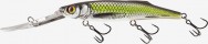 Wobler Salmo FREEDIVER Pływający, głębokonurkujący crankbait o unikalnych właściwościach. Nowoczesna przynęta zaprojektowana do ekstremalnego trollingu osiągająca głębokości (9 m) niedostępne do tej pory dla woblerów o podobnych parametrach. Dodatkowymi atrybutami FREEDIVER-a są: wbudowana grzechotka oparta na dwóch komorach generujący dźwięki o różnej wysokości, system rzutowy i doskonałe kotwice Mustad KVD Triple Grip. Zastosowanie najwyższej jakości komponentów oraz technik produkcji pozwoliło uzyskać parametry nieosiągalne dla innych. Wytrzymałość na rozerwanie około 30 kg. Laboratoryjne testy udowodniły że konkurencja może tylko pomarzyć o takich właściwościach.