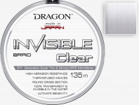 INVISIBLE CLEAR Plecionka Dragon Invisible CLEAR to kolejny produkt wytwarzany dla Dragona przez japońską firmę Momoi. Została ona wykonana w technologii High Clarity Process, pozwalającej na uzyskanie cech optycznych zbliżonych do żyłek kopolimerowych, dzięki czemu jest ona niemal niewidoczna w środowisku wodnym, w stopniu niemal porównywalnym do włókna nylonowego. Odznacza się poza tym bardzo wysoką wytrzymałością statyczną i dynamiczną – zarówno liniową, jak i na węźle – a doskonała gładkość powierzchni umożliwia łatwe, dalekie i precyzyjne rzuty. Jej absolutny brak rozciągliwości pozwala na pewne zacięcia z dużej odległości i na głębokich łowiskach.