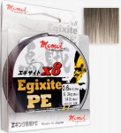 Plecionka EGIXITE PE  Najnowsza plecionka Egixite PE japońskiej firmy MOMOI. Zastosowana w jej produkcji technologia TRIPLE SILICON COATING minimalizuje tarcie na przelotkach,  dzięki czemu plecionka jest cichsza a rzuty dalsze. Dostępna od 0,10 mm średnicy.