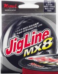 Plecionka Momoi JIGLINE MX8 Nowa, rewelacyjna plecionka japońskiej firmy Momoi. Zastępuje w ofercie doskonale znaną od lat JigLine Takumi, oferując, dzięki 8-splotowej konstrukcji (MX8 New Technology), lepszą gładkość powierzchni i jeszcze bardziej okrągły przekrój. Jest też zdecydowanie cichsza na przelotkach, podczas rzutu czy zwijania linki. Specjalne pokrycie powierzchni poprawia odporność na przecieranie. Oferowana w kolorze czerwonym, na szpulach 150 i 300 metrów. Dostępne średnice: od 0,10 mm do 0,30 mm (wytrzymałość 25 kg).